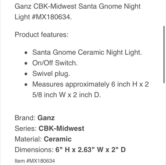 Santa gnome night light - Picture 4 of 8